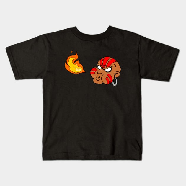 Yoga Fire Kids T-Shirt by oria